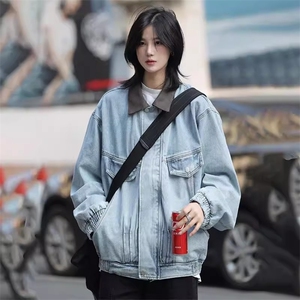 JK002-P78 春秋韩版时髦cleanfit复古高级撞色短款牛仔夹克男士图片