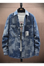秋季流行男牛仔衬衣宽松休闲长袖衬衫外套XZ310B-3-CY958-P60，男装衬衫，星座310B-3