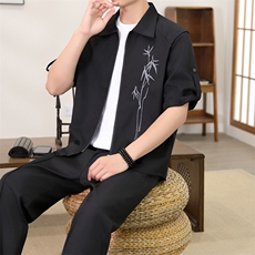 （版权注册仿款必究）夏季新款套装冰丝短袖长裤休闲时尚两件套，男装T恤，星座1206（原A206）