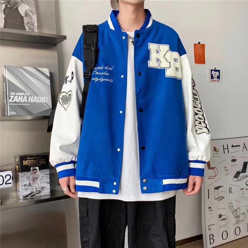 潮流夹克潮男春季棒球服双层植绒刺绣外套W2058P57,男装夹克,星座1116-2
