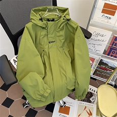高品质秋款男连帽夹克字母刺绣大口袋冲锋衣魔术贴外套J237P55，男装夹克，星座1013-1