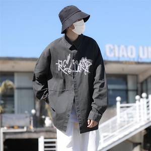 美式街头炸街衬衫男女款秋季情侣cityboy衬衣ins潮牌CS048-P45图片