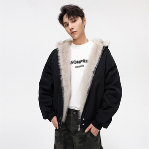 座山雕冬季加厚百搭连帽棉衣复古潮牌外套男 B2519-特P88图片