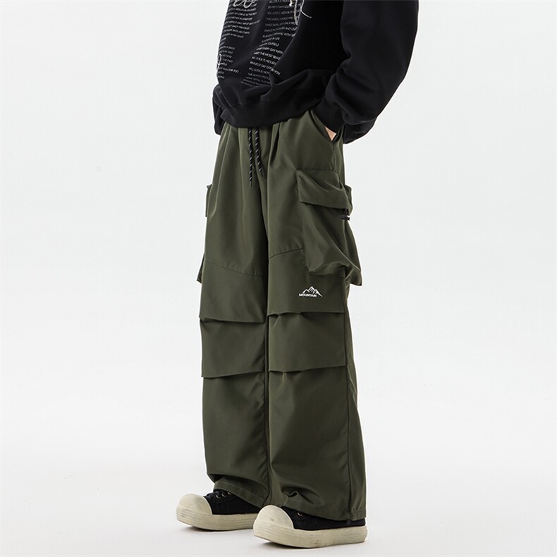 8XL-M刺绣冲锋裤男款大码春秋户外机能登山裤直筒阔腿裤KZ020P50,男装休闲裤,电商B312