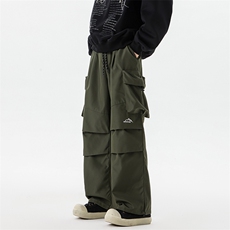 8XL-M刺绣冲锋裤男款大码春秋户外机能登山裤直筒阔腿裤KZ020P50，男装休闲裤，电商B312