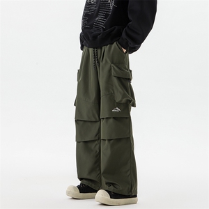 8XL-M刺绣冲锋裤男款大码春秋户外机能登山裤直筒阔腿裤KZ020P50图片