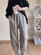 绑带束脚加厚卫裤，女装休闲裤，1+1 MAIN ROAD