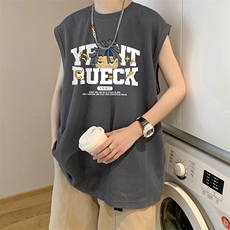 量大优可提供视频2024夏季新美式无袖背心019-1-BX2430-P18，男装背心/马甲，电商019-1