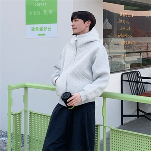 抖音得物高品质25秋冬美式高街宽松结构防风高领连帽卫衣外套W60