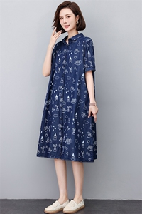 新款连衣裙女2023年夏季大码宽松显瘦气质中长裙高端减龄休闲裙子图片