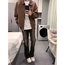 美式潮牌PU皮夹克男女重磅复古皮衣外套高街痞帅翻领上衣JK8556，男装夹克，星座516A