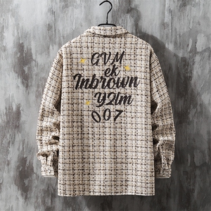 1小香风大码M-5XL面料：聚酯纤维潮长袖衬衣CCS8019P45控68,男装衬衫,星座226-2