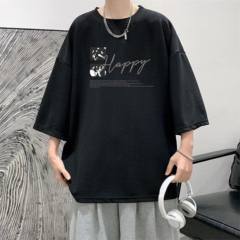 冰丝七分袖t恤男大码五分袖男短袖男中袖Q11431-P30,男装T恤,电商A040