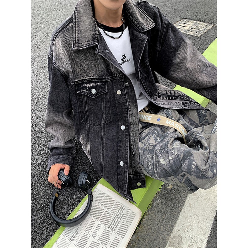 牛仔外套男士春秋季高级感痞帅工装夹克2024新款潮牌复古上衣,男装夹克,星座410-6（原星座1304-1）