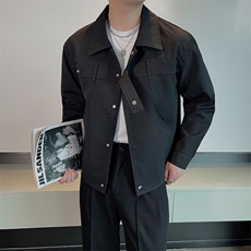 春季新款华夫格短款夹克外套男韩版高级感上衣JK2310-P120控145，男装夹克，电商B267
