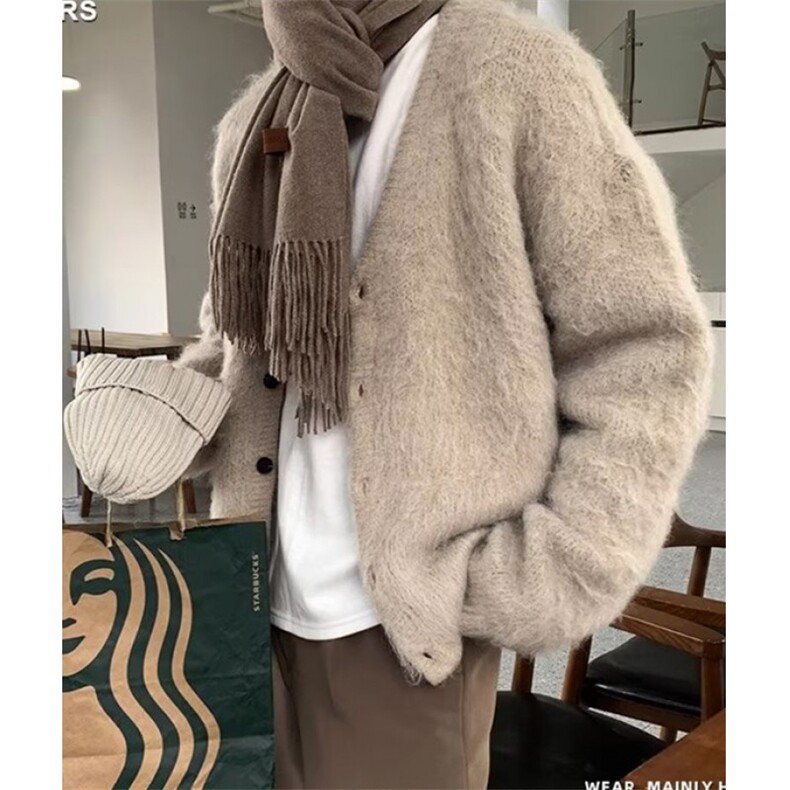 日系流行ins文艺时尚慵懒新款貂毛开衫毛衣原宿简约百搭MV13，男装针织衫/毛衣，星座1116A（原606A-3）