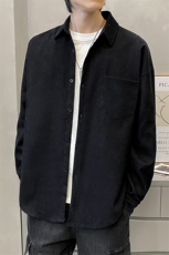 灯芯绒衬衫秋冬季男长袖韩版潮流宽松口袋衬衣青年百搭休闲外套潮，男装衬衫，星座505-2（原电商A260-1)