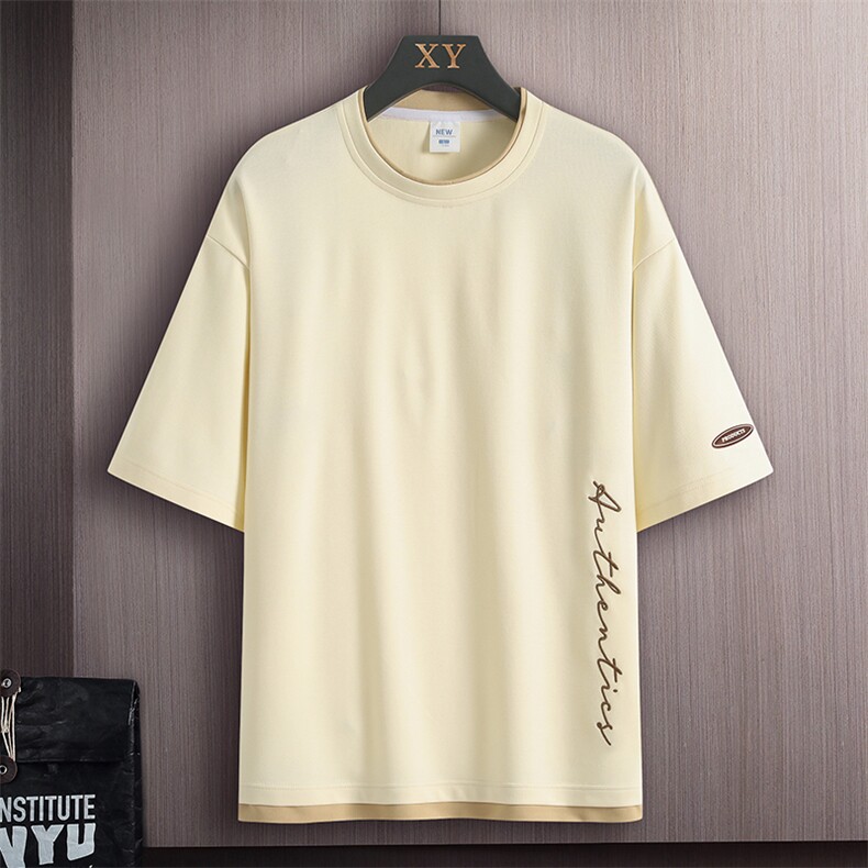 冰氧仿棉短袖木板挂拍体恤夏季休闲百搭刺绣男上衣TC3146-P25控48,男装T恤,星座717