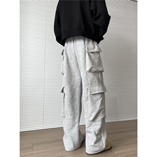 【现货】XZ612-BK03-P55秋冬新款大口袋工装直筒垂坠卫裤街舞裤，男装休闲裤，星座612