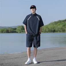 夏装运动休闲套装半拉链套头上衣短裤两件套TZ300P55，男装牛仔裤，电商C323
