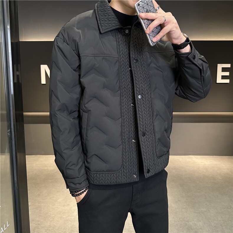 直播现货主推轻薄麦穗灰鸭绒翻领羽绒服外套上衣男YR121P155,男装羽绒服,电商B226-2（原B217-2）