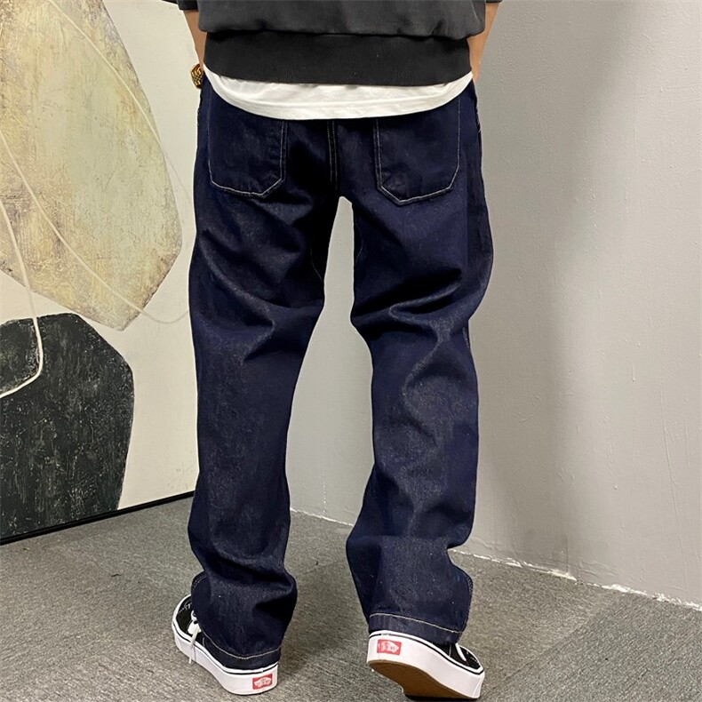 1506/Q7690/P40春秋季美式休闲牛仔男直筒宽松百搭高街阔腿裤子潮,男装休闲裤,星座1506