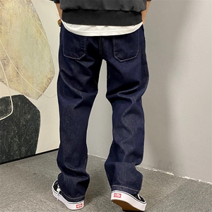 1506/Q7690/P40春秋季美式休闲牛仔男直筒宽松百搭高街阔腿裤子潮图片