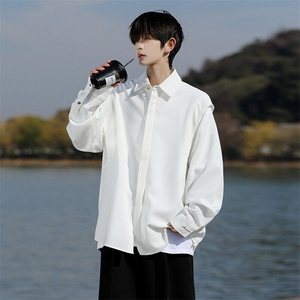 8XL-M春夏假两件衬衫长袖大码痞帅高级感衬衣垂感外套CS9005/P60图片