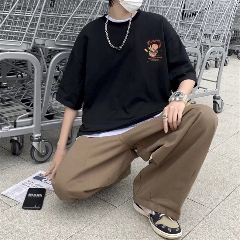 夏季潮牌男士短袖t恤男潮流上衣纯棉精梳半袖体恤衫TC37P32,男装T恤,星座1116-2