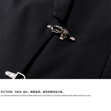 白底金属飞机扣设计西服男：95%聚酯纤维5%氨纶XF77772P95控128，男装西服，星座226-2