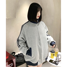 抖音得物高品质美式高街重磅结构设计拼接织带立领卫衣外套CM42，男装卫衣，电商A486