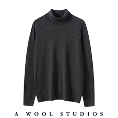 2025年秋季高翻领时尚百搭长袖套头，男装羊毛衫，朝思纯山羊绒