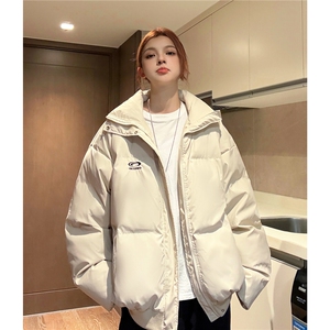 冬装新 港风PU软皮棉服刺绣logo棉衣休闲加厚外套男女 G1103 P128图片