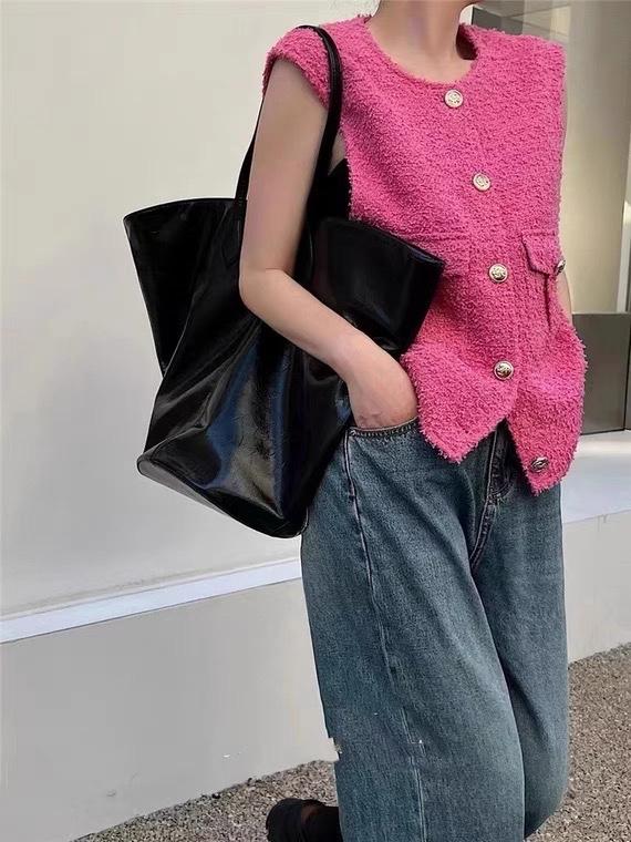 2022新款百搭显瘦重工粗花呢小香风马甲,女装马甲,L·H·X