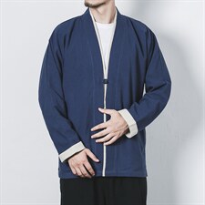 风唐装大码夹克外穿开衫复古休闲盘扣男装茶服道袍JK602P90，男装夹克，钱塘788(原4013)