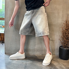 夏季痞帅宽松牛仔短裤Z038#-P45，男装牛仔裤，星座905