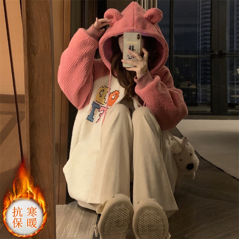 拼色羊羔毛外套冬季2025新款加棉加厚休闲带帽减龄棒球服C485-130,女装短外套,星座911-2(原星座613-2）