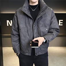 新标90绒美式皮衣羽绒服男冬季2025新款休闲外套A313-887-P305，男装皮衣，电商A313