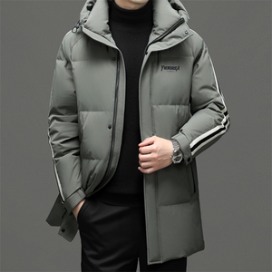 2023冬季新款男士加厚保暖羽绒服中年男装商务休闲连帽上衣外套图片
