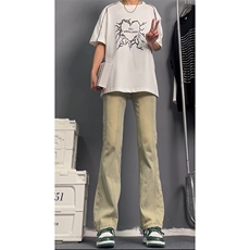美式高街vibe拼接黄泥牛仔裤修身直筒裤XZ310A-4-NZ27，男装牛仔裤，星座310A-4