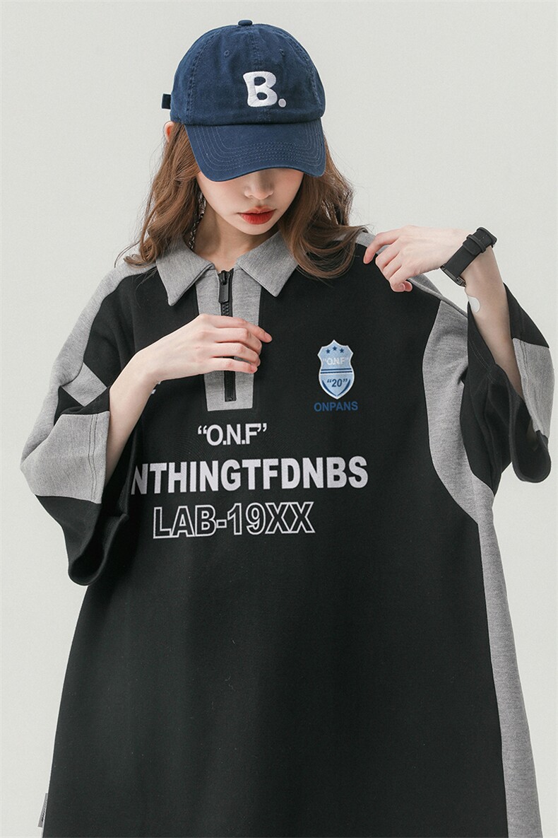 中性风23新款夏季短袖polo衫时尚百搭字母印花T恤DT6321P45控58,男装T恤,电商A268