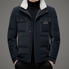 2023冬季新款白鸭绒羽绒服男装防寒休闲可卸毛领外套AJY8050-P295，男装羽绒服，电商B212（原钱塘6029）