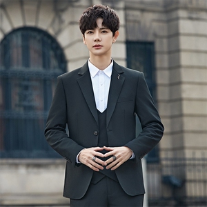 2025春秋男商务正装礼服西服时尚休闲西装三件套A355-XF9002-P290图片