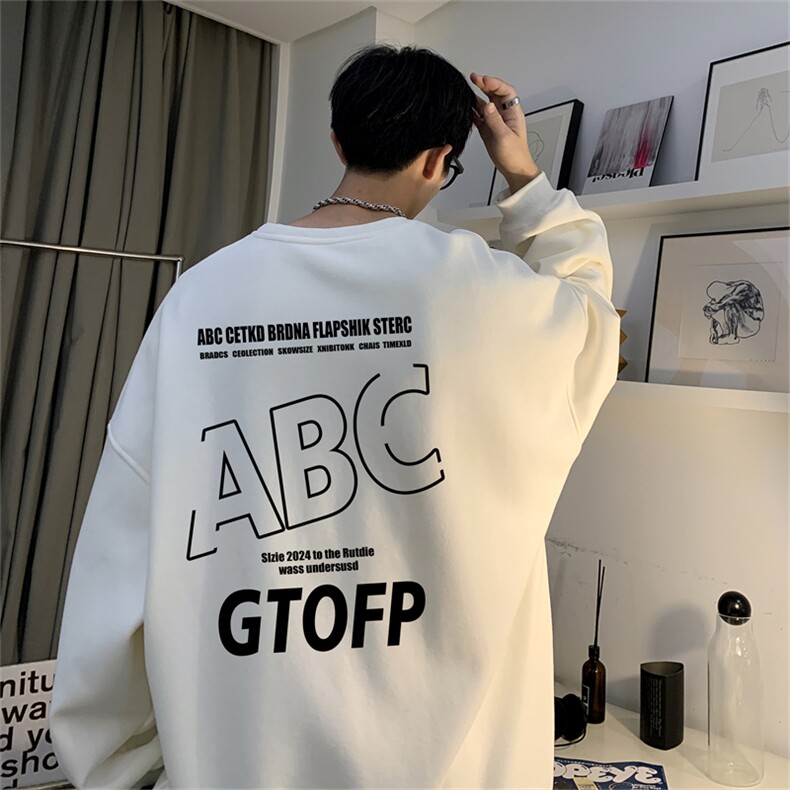 秋季新款320G华棉圆领卫衣面布棉WH2480-P35控58,男装卫衣,电商B370