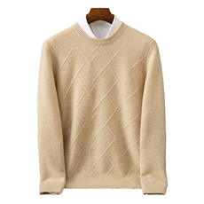 轻奢男士圆领羊绒衫羊绒商务休闲长袖，男装羊绒套衫，鼎坤羊绒