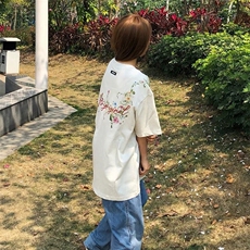 万针全刺绣工艺抖音得物高品质260克重磅纯棉双纱美式高街短袖T恤，男装T恤，电商A486