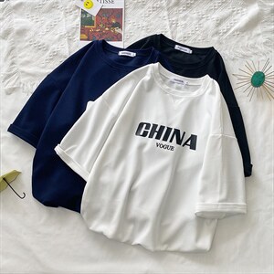 Q11001-P30 春夏季七分袖t恤男大码五分袖男短袖中袖图片