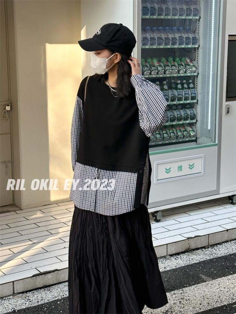 雷洛奇丽—2023春装拼接衬衫，女装衬衫，雷洛奇丽