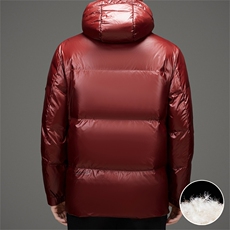 新标90绒防水黑金羽绒服外套男士秋冬时尚休闲拆卸帽羽绒服大衣，男装羽绒服，钱塘723
