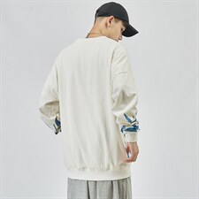 2025秋季新款男士宽松大码休闲印花落肩圆领长袖T恤T212/P40，男装T恤，星座608A